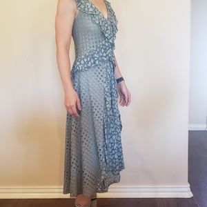 Anthropologie green lace dress